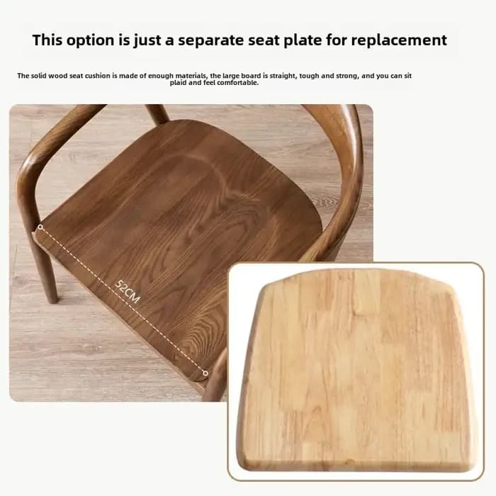Chaises de table à manger avec dossier en bois massif