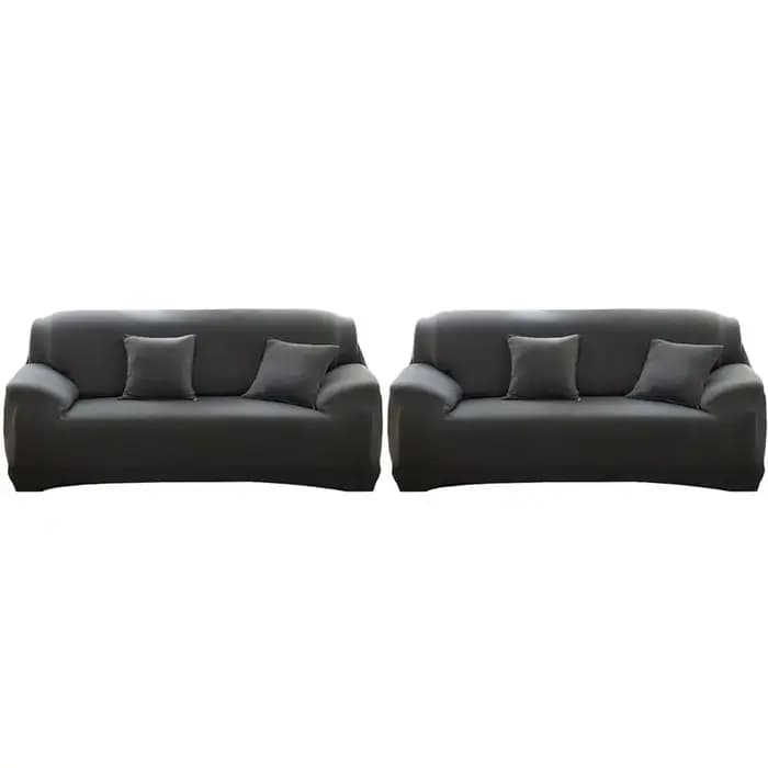 Housse de canapé d'angle BSEVB-2X, housse élastique grise pour canapé sectionnel en forme de L, adap