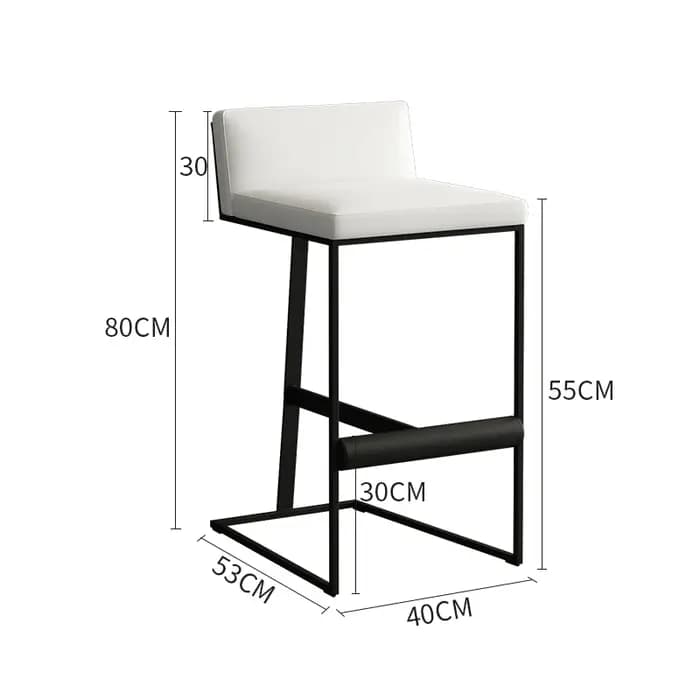 Tabourets De Bar modernes à hauteur noire avec trône arrière chambre