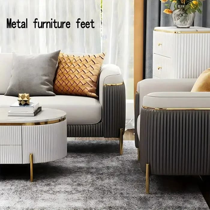 4 pièces de pieds de meubles modernes en métal doré - Polyvalents pour tables basses