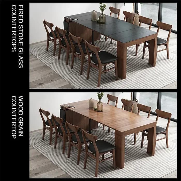 Petite Table à manger pliante en ardoise nordique, chaise à manger rétractable pour petit appartemen