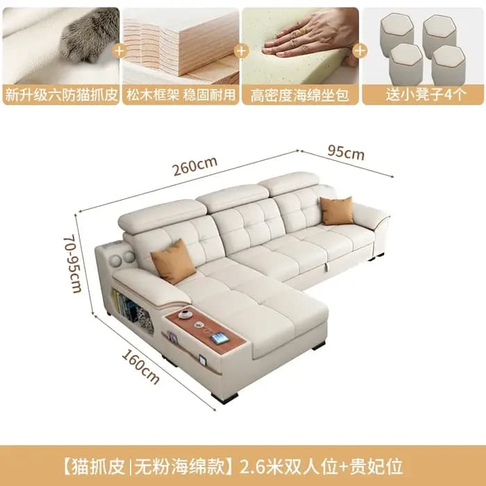 Canapé de luxe en cuir pour Couple