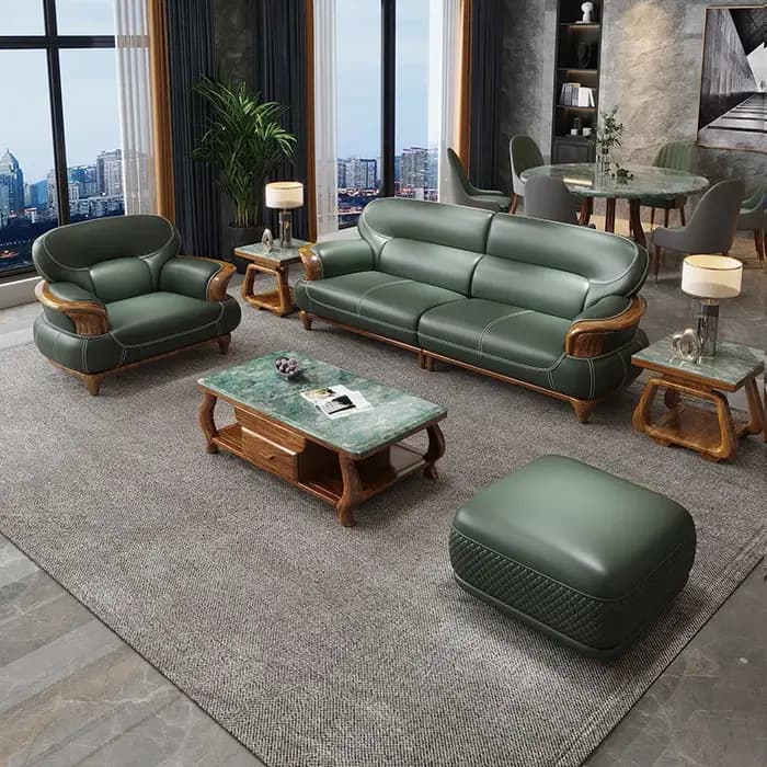 Canapé d'angle en cuir de luxe moderne
