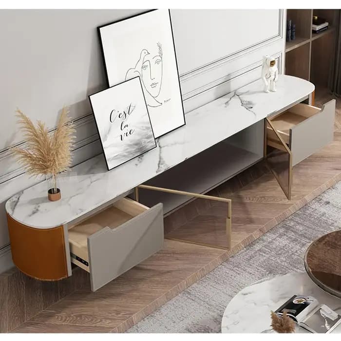 Meuble TV de luxe léger et verre
