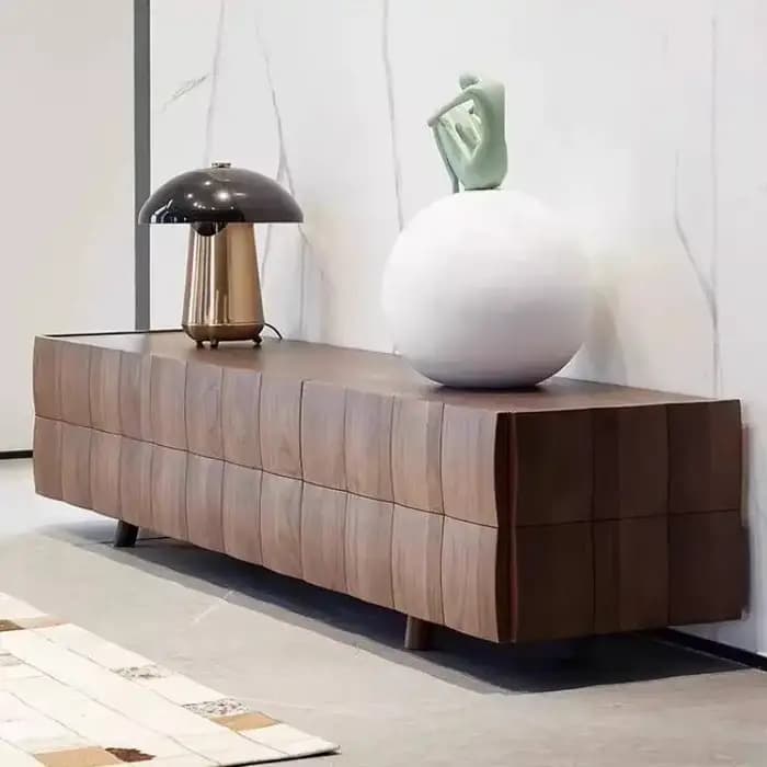 Design marron décoration meuble Tv bois Vintage