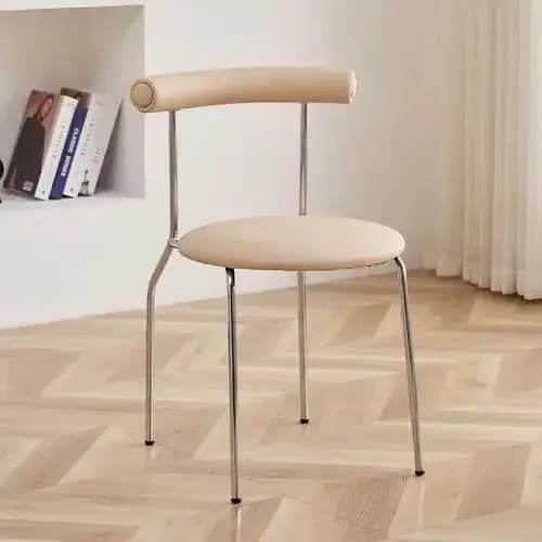 ChimEuropean-Chaises de salle à manger nordiques en métal blanc