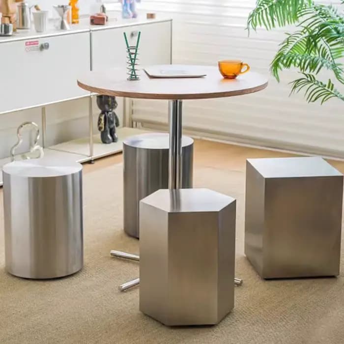 Tabourets modernes tabouret nordique en métal salon décoratif café tabouret bas minimalisme poufs ch