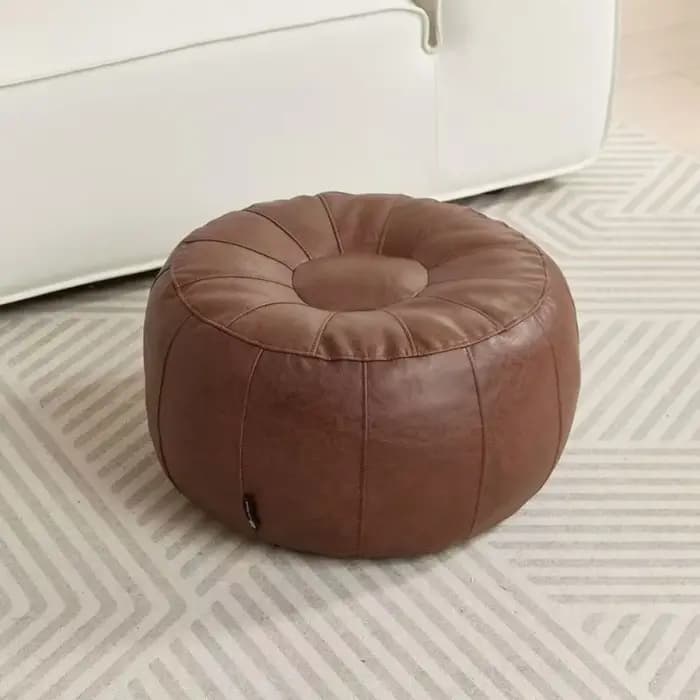 Pouf de rangement minimaliste antidérapant en similicuir