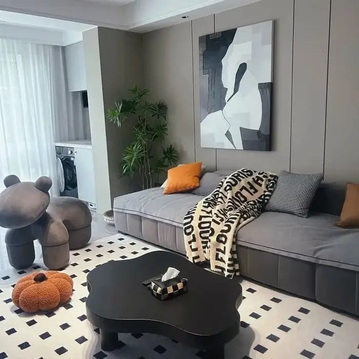 Table d'appoint basse nordique en forme de nuage