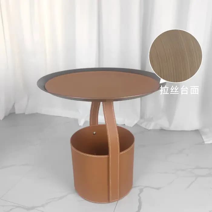 Table d'appoint minimaliste italienne en cuir