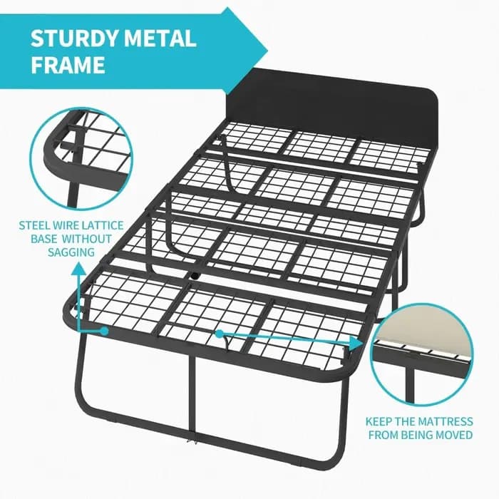 Lit pliant avec matelas, lit pliant 75 x 31 pour adultes, matelas en mousse de 5 pouces d'épaisseur,