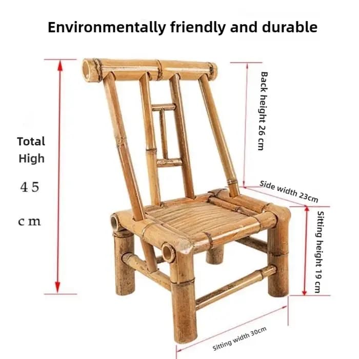 Chaise en bambou artisanale avec dossier