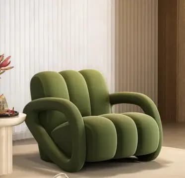 Velur vert chaise balcon tissu Support sectionnel chaise design luxe minimaliste Poltrone Da Salotto