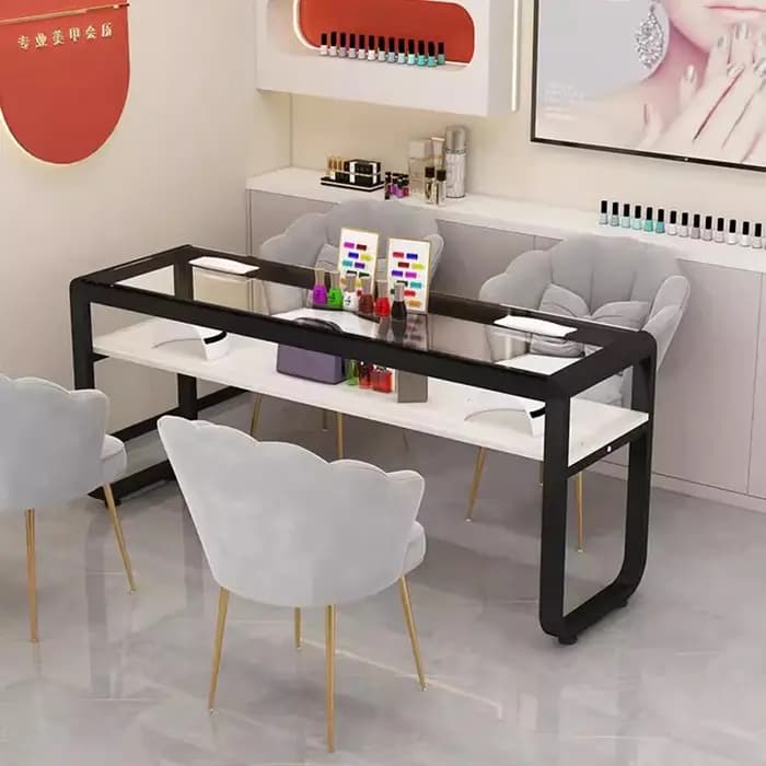 Table à ongles en verre trempé