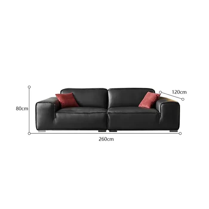 Grand canapé en cuir de vache noir, grand canapé plat en ligne, pour bureau, Commercial, Villa, prem