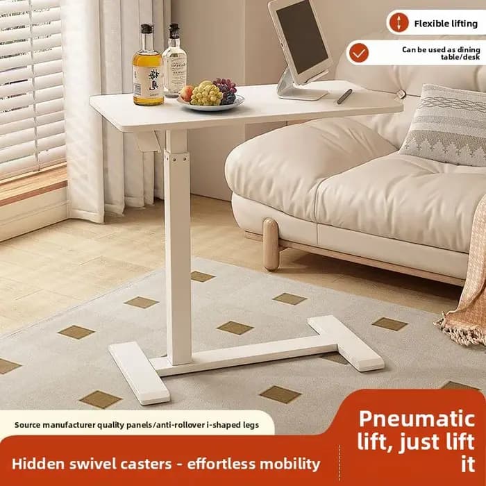 Table basse relevable 40 x 80 cm, table de chevet amovible avec roulettes, petite table d'appoint en cuir pour canapé d'angle