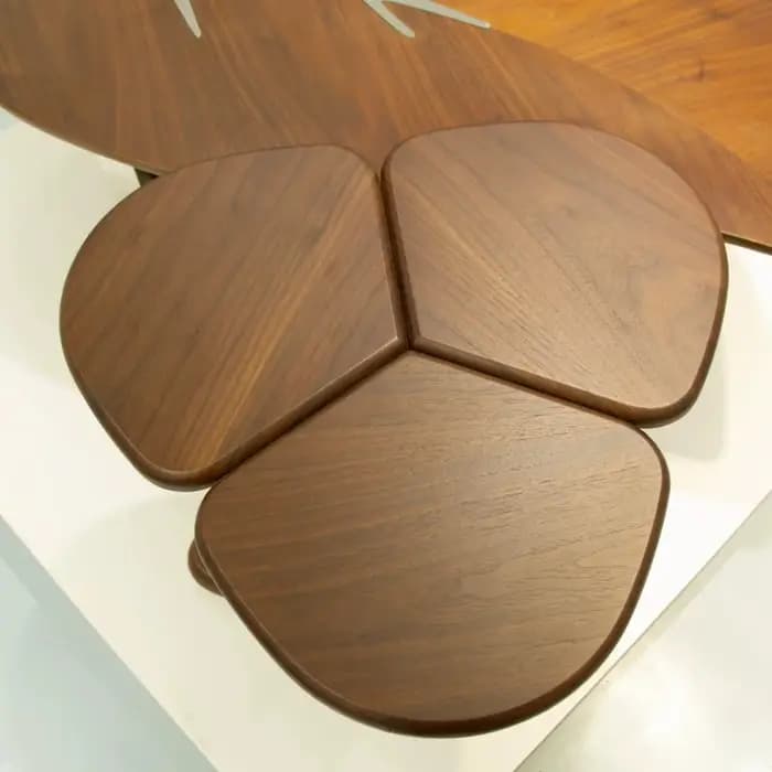 Table basse en bois irrégulière de style rustique pour salon