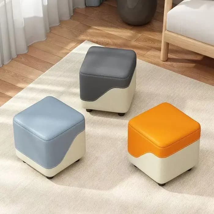 Petits tabourets carrés rembourrés confortables et doux, multi-usages pour salon, canapé, entrée, re