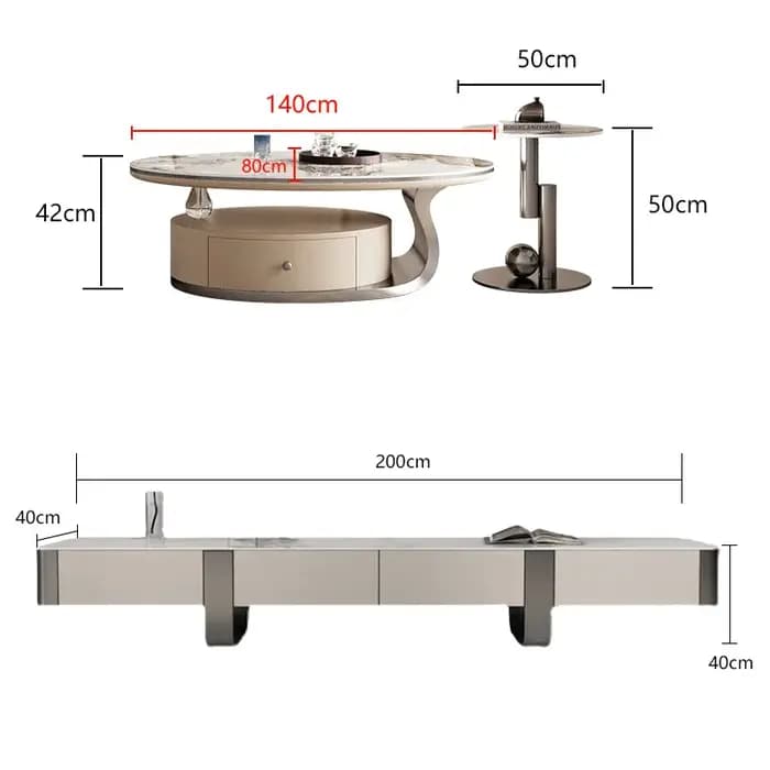 Petite table basse naren acier inoxydable