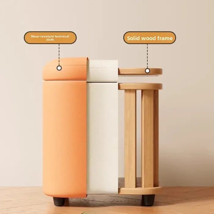 Pouf de rangement en bois massif, grand banc à chaussures d'entrée, tabouret repose-pieds propre, si