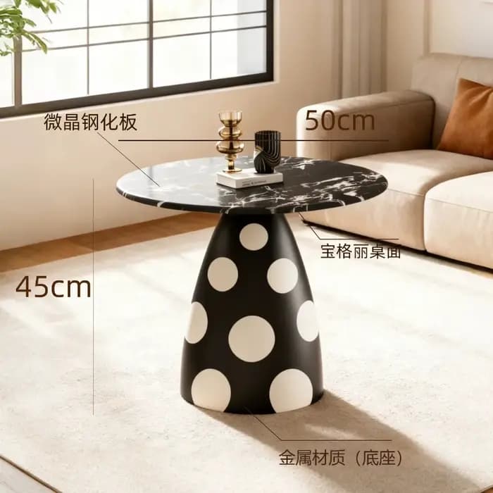 Table d'appoint ronde moderne de luxe léger, couleur crème, pour salon, table basse créative pour la maison