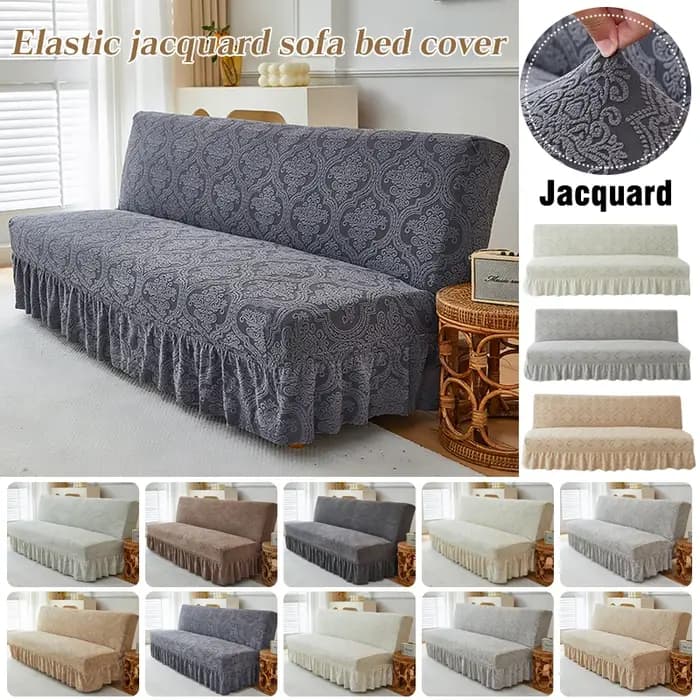 Housses de canapé-lit Jacquard avec jupe