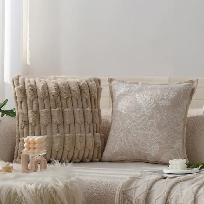Juste de coussin en peluche douce de style nordique