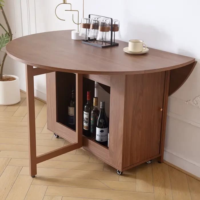 Table à manger ronde pliante multifonctionnelle avec chaises