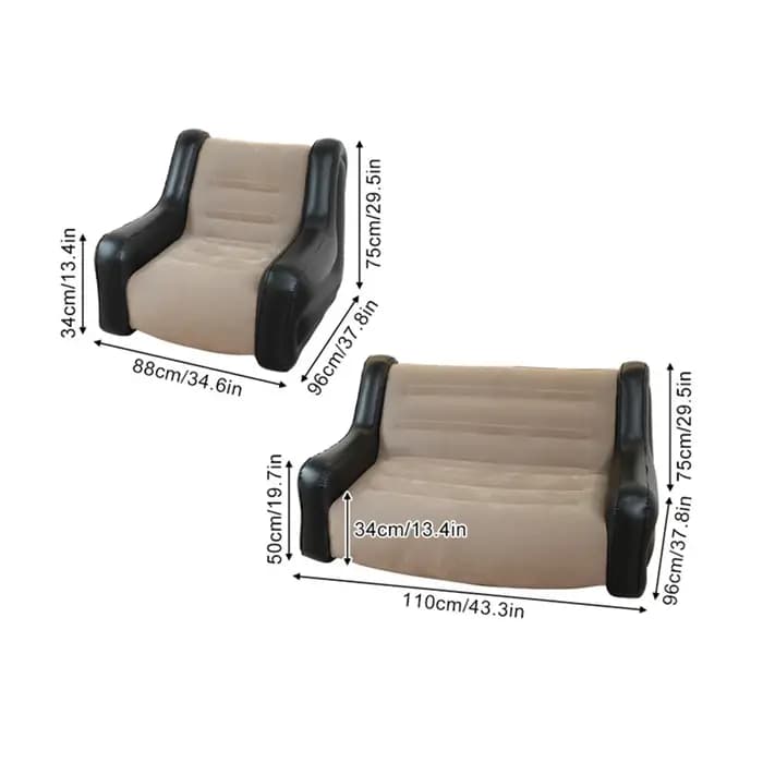 Canapé paresseux pliant, chaise longue gonflable, plis épais et durables, chaise longue de jeu compa