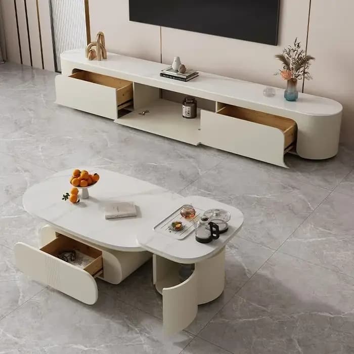 Table basse à cadre relié