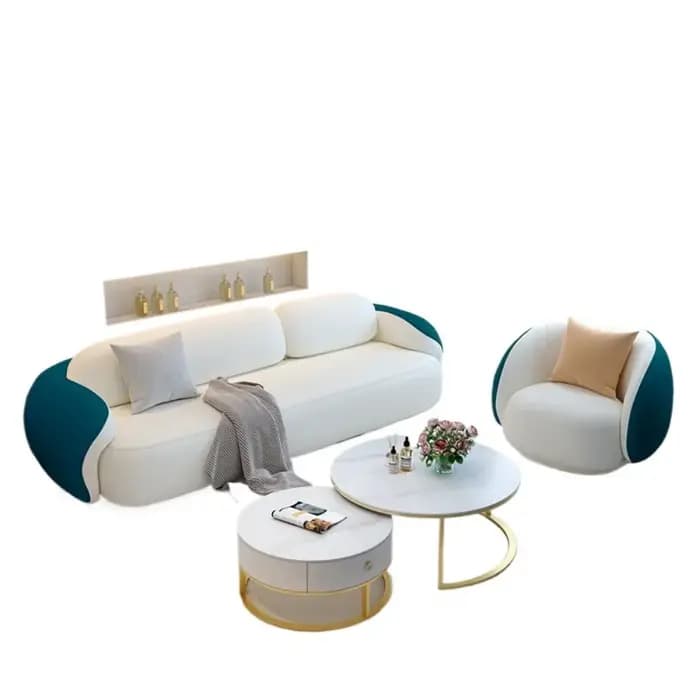 Canapé design de luxe salon individuel moderne paresseux canapés bouffée blanc