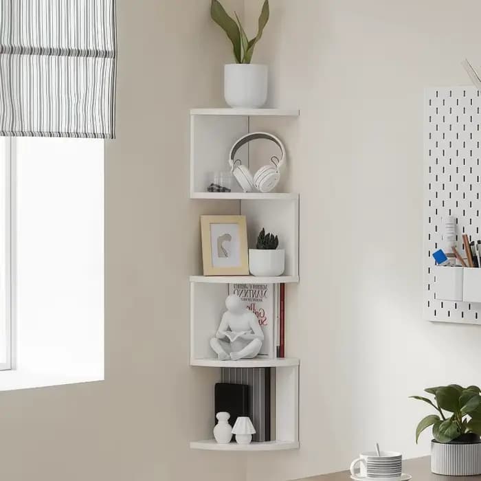 Étagère murale moderne qui économise de l'espace et embellit la pièce, peut servir de bibliothèque o