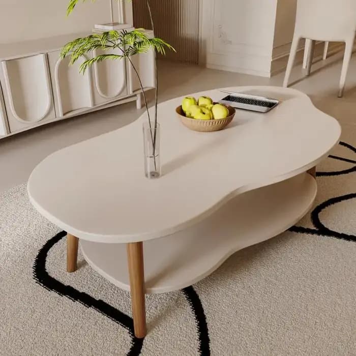 Table basse double à niveaux pour chambre et salon