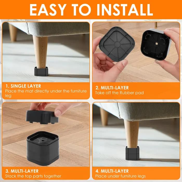 8/16 pièces rehausseurs de meubles robuste lit chaise Table rehaussement pied coussinet anti-dérapan