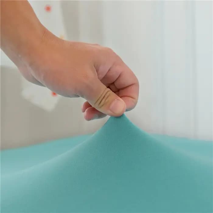 Housse de canapé-lit pliable élastique de couleur unie avec jupe