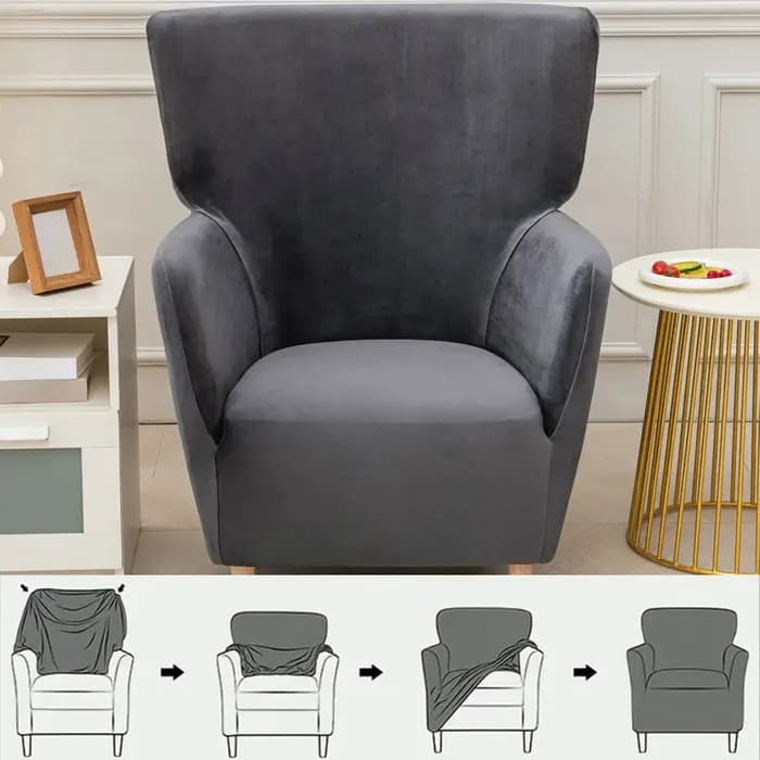 1PC couleur unie élastique Club fauteuil housses argent renard velours doux chaise couverture simple canapé couvre maison comptoir hôtel 커