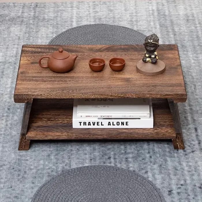 Table à thé japonaise en bois massif
