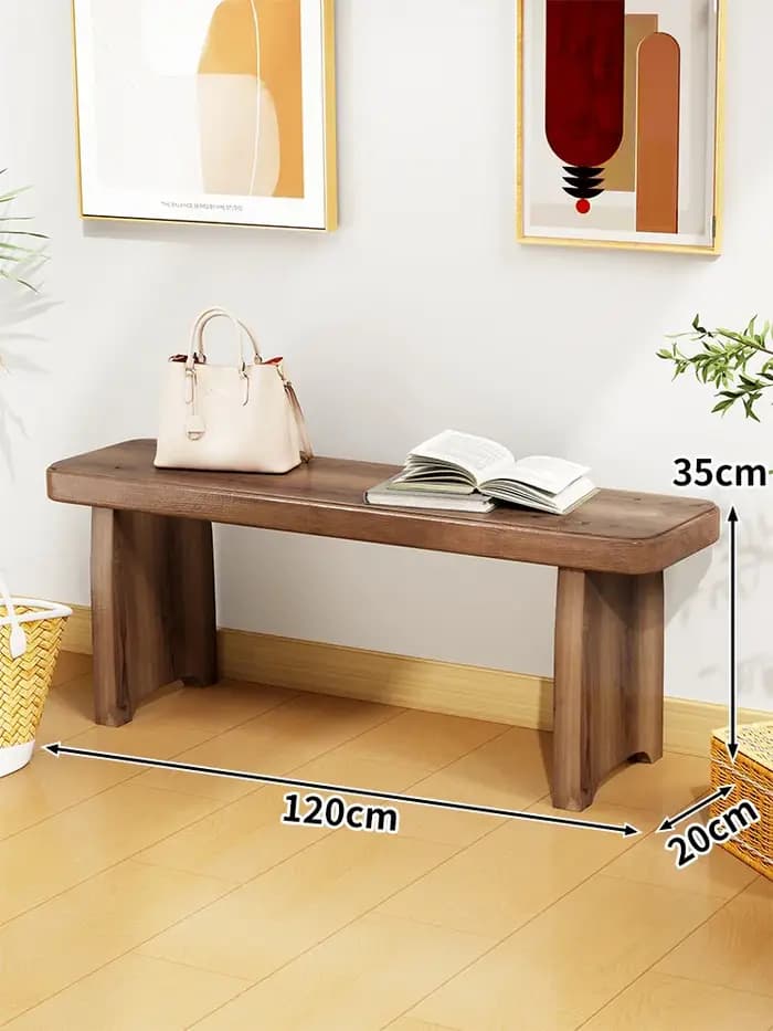  Banc d'entrée en bois massif – Tabouret polyvalent pour salon