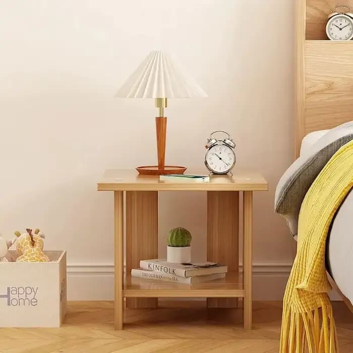 Table de chevet Simple en bois massif, table de nuit Double couche, salon, canapé, Table d'appoint,