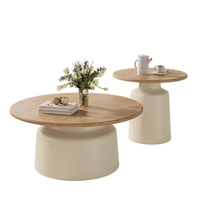Table basse ronde De luxe Design en bois minimaliste Magazine