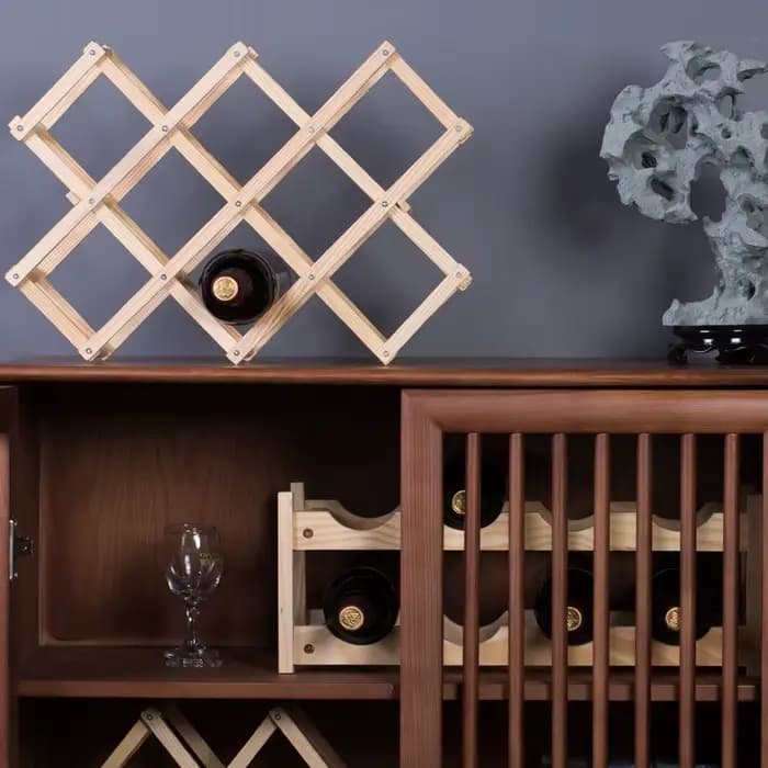 3/10 bouteilles casier à vin en bois porte-vin cuisine assemblé présentoir organisateur barre de rangement armoire à vin