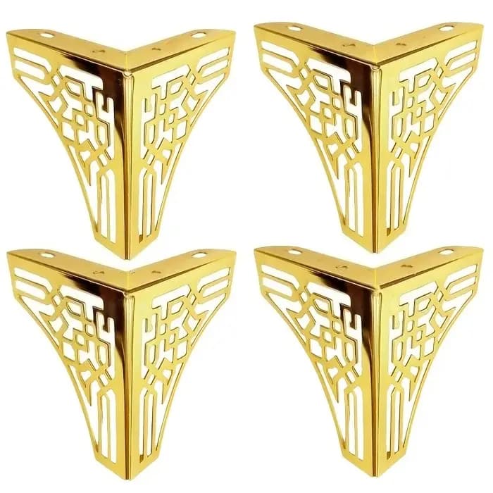 4 pièces Pieds de meuble en acier ajouré robustes avec vis, pour canapé, table, table basse et meubl