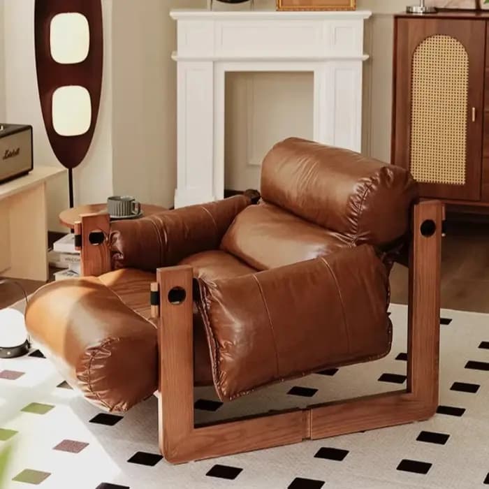 Fauteuil inclinable American Vintage Jersey en bois massif