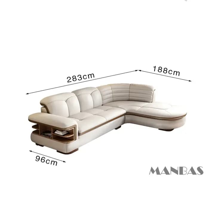 Canapé sectionnel en cuir véritable en forme de L, ensembles de luxe, USB, haut-parleur Bluetooth, s