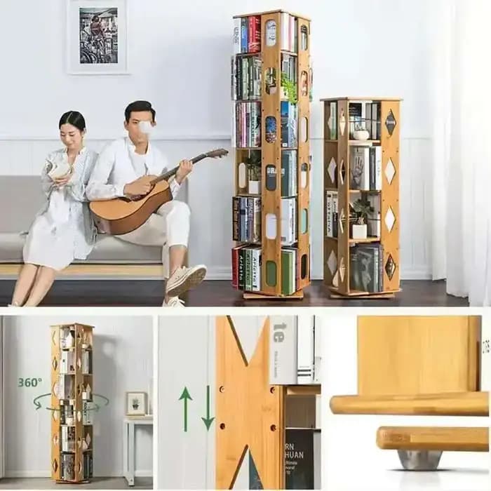 Bibliothèques rotatives simples, étagère à 360 degrés, meubles de salon, bibliothèques modernes au s
