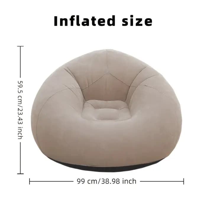 Fauteuil gonflable ergonomique en PVC, portable et pliable, pour une personne, pour une utilisation intérieure et extérieure, canapé gonflable