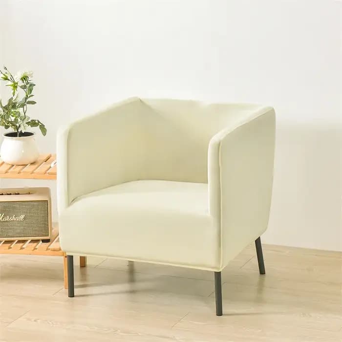1 pièce Housse de canapé carrée extensible amovible couleur unie pour fauteuil de bain