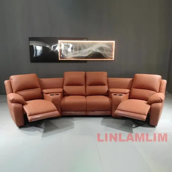 Linlamlim manuel/électrique inclinable Italinan canapé en cuir véritable rétractable théâtre fauteuil