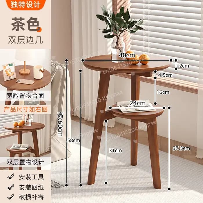 Table basse ronde pour salon, table d'appoint pour mahjong, petite table à thé, table ronde pour balcon d'appartement.