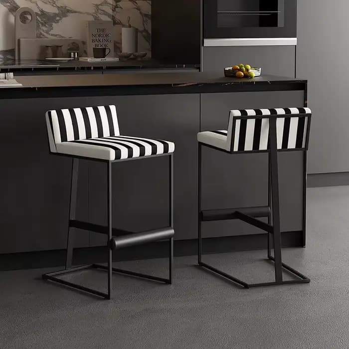 Tabourets De Bar modernes à hauteur noire avec trône arrière chambre tabourets De Bar minimalistes e
